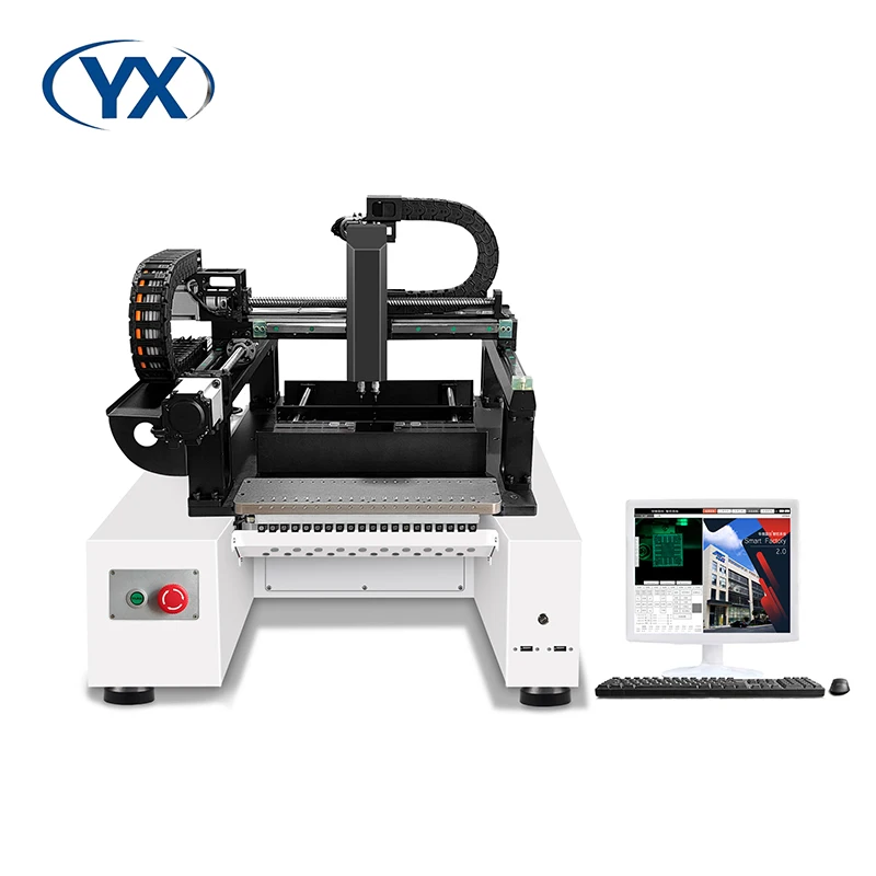 New Style Full Automatic Pick And Place Machine SMT220 Small  Desktop High Precision 2 Head LED Making Pcb Assembly