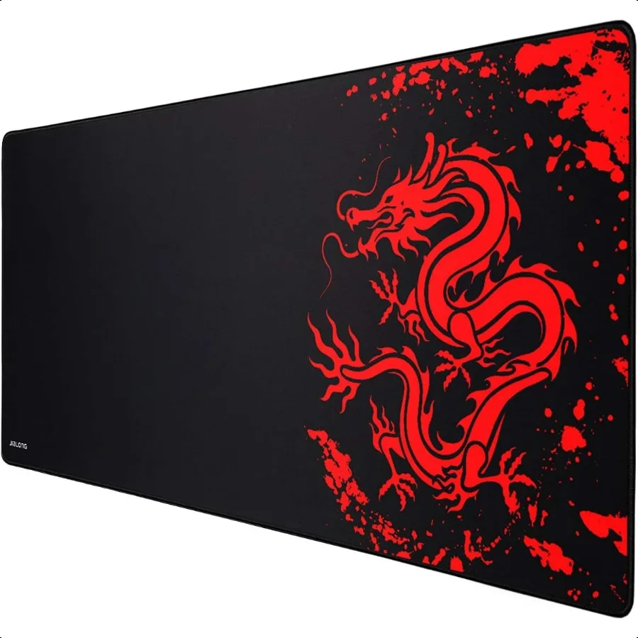 

Gaming Mouse Pad Large Size 35.4x15.7 inches Extended Desk Mousepad with Personalized Design for Laptop Computer PC Red Dragon