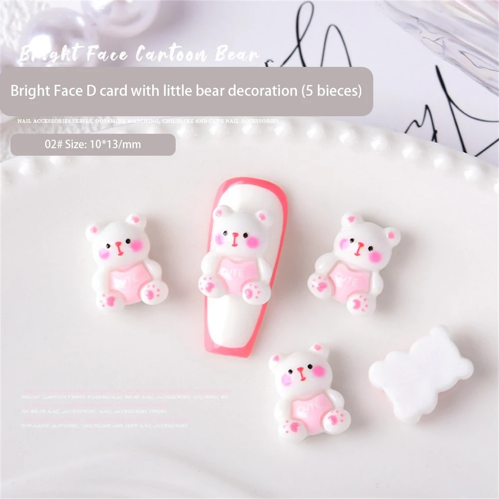 Nail Supplies Colorful Durable Color Bear Nail Accessories Nail Accessories In Demand Necessary Nail Stickers 3d Energetic Cute