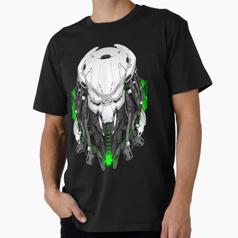 

Vintage Mecha Hunter Space Monster Predator Alien Gift shirt for man Retro Sci-Fi Horror Graphic Clothes All size Tops S-6XL