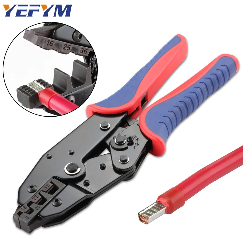 Sleeves Ferrule Terminals Crimping Tools  Ratcheting Wire Crimpers Pliers YF-35WF AWG 10-2 (6-35mm²) Ratchet Terminal Crimper