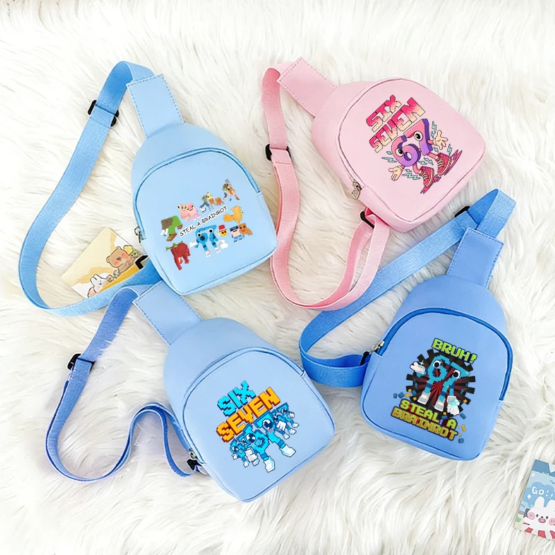 

Steal A Brainrot Kawaii Chest Pack for Boys Girl Fashion Shoulder Bag Students Portable Crossbody Pouch Kid Cute Anime Game Gift