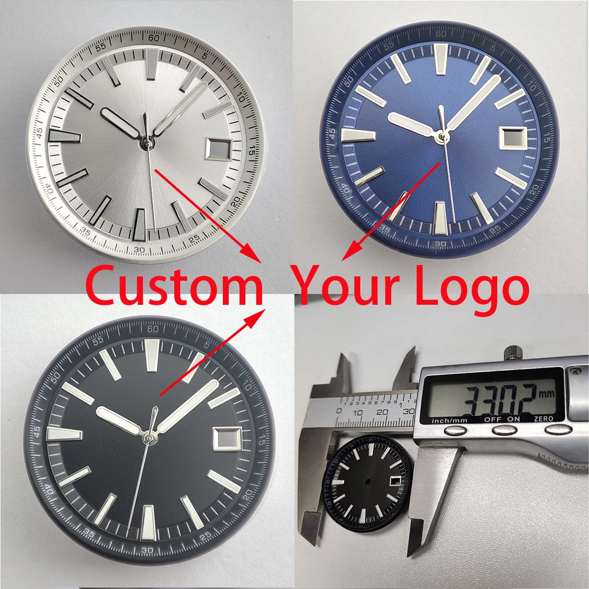 41mm case Miyota8215 men\'s case custom logo nh35 watch case brand stainless steel watch parts watch movement