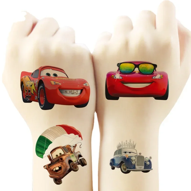 Autocollants de tatouage de voiture imperméables pour enfants, fournitures de fête d\'anniversaire, anime mignon, pluie Mcqueen, décoration pour