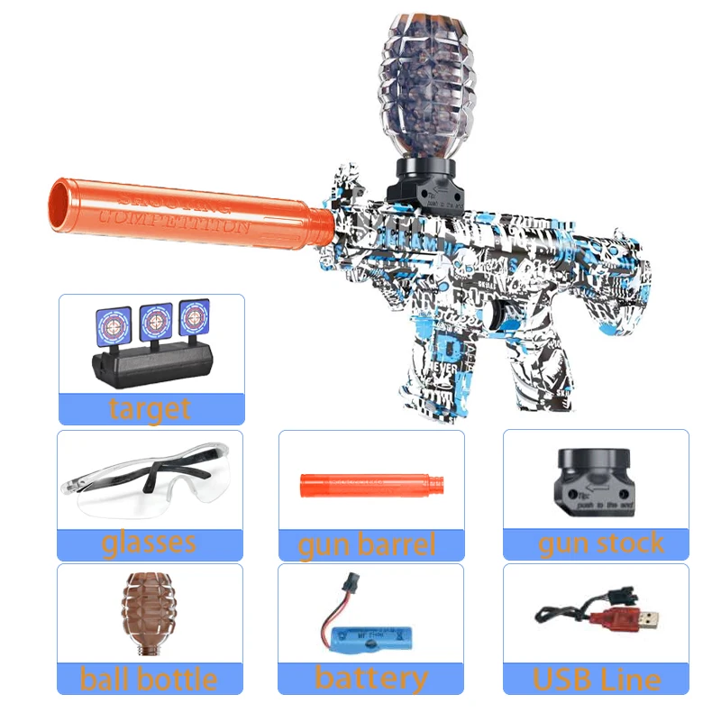 M416 Electric Ball Blaster AK Gun Target Toy Pistol Shooting Sport Game Outdoor High Speed Rechargeable Game Parties For Adult