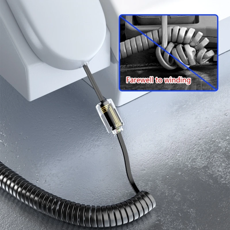 Detangler dây điện thoại 5asd cho văn phòng gia đình điện thoại cố định màu đen /trong
