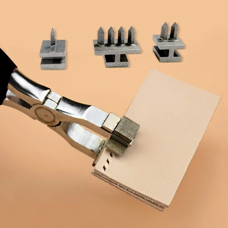 ثقب الخياطة، كماشة يدوية من الجلد الصامت المعين، علبة إبرة خشبية، خيط مشمع للأحزمة والأشرطة والأحذية-A27R