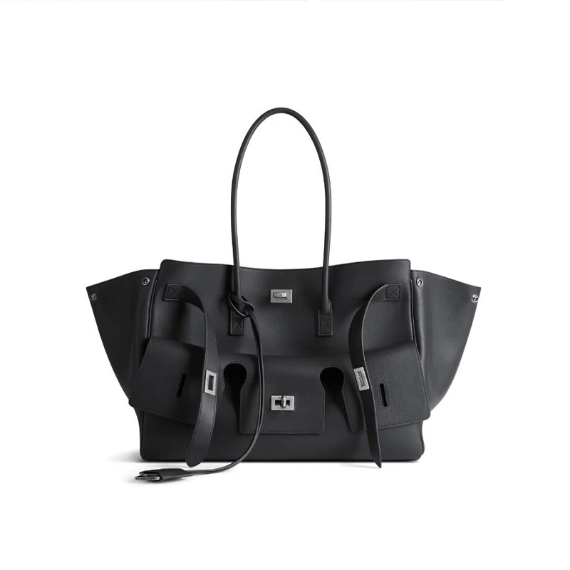 

Popular European America Tote Bag Fashion Lock-fastening Hot Sell Large-capacity Wing Bag New Solid-color Versatile Commuter Bag