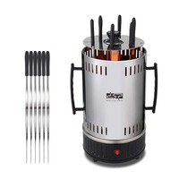 Electric Grill 6 Sticks Automatic Revolving Vertical Grill Timing Barbecue Tools Smokeless Mutton BBQ Skewers Machine