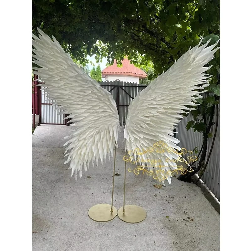 Party Decorations Freestanding Large Feather Angel Wings Pink Background Wedding Wall Decoration