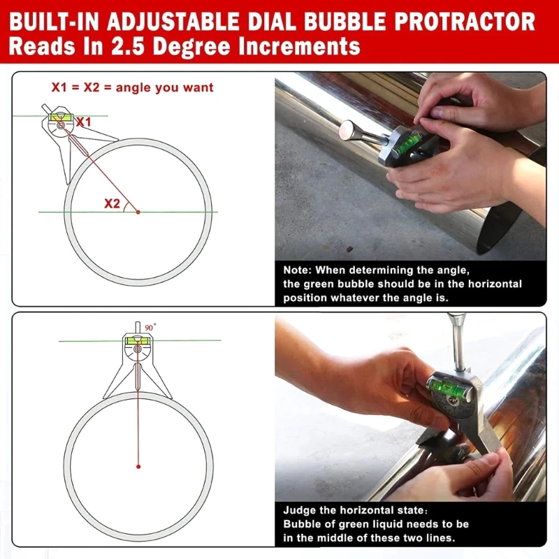 Heat Resistant Safety Pipe Marker Centering Head Tool Center Finder Positions Alignment for Welders Measure Mark Locate