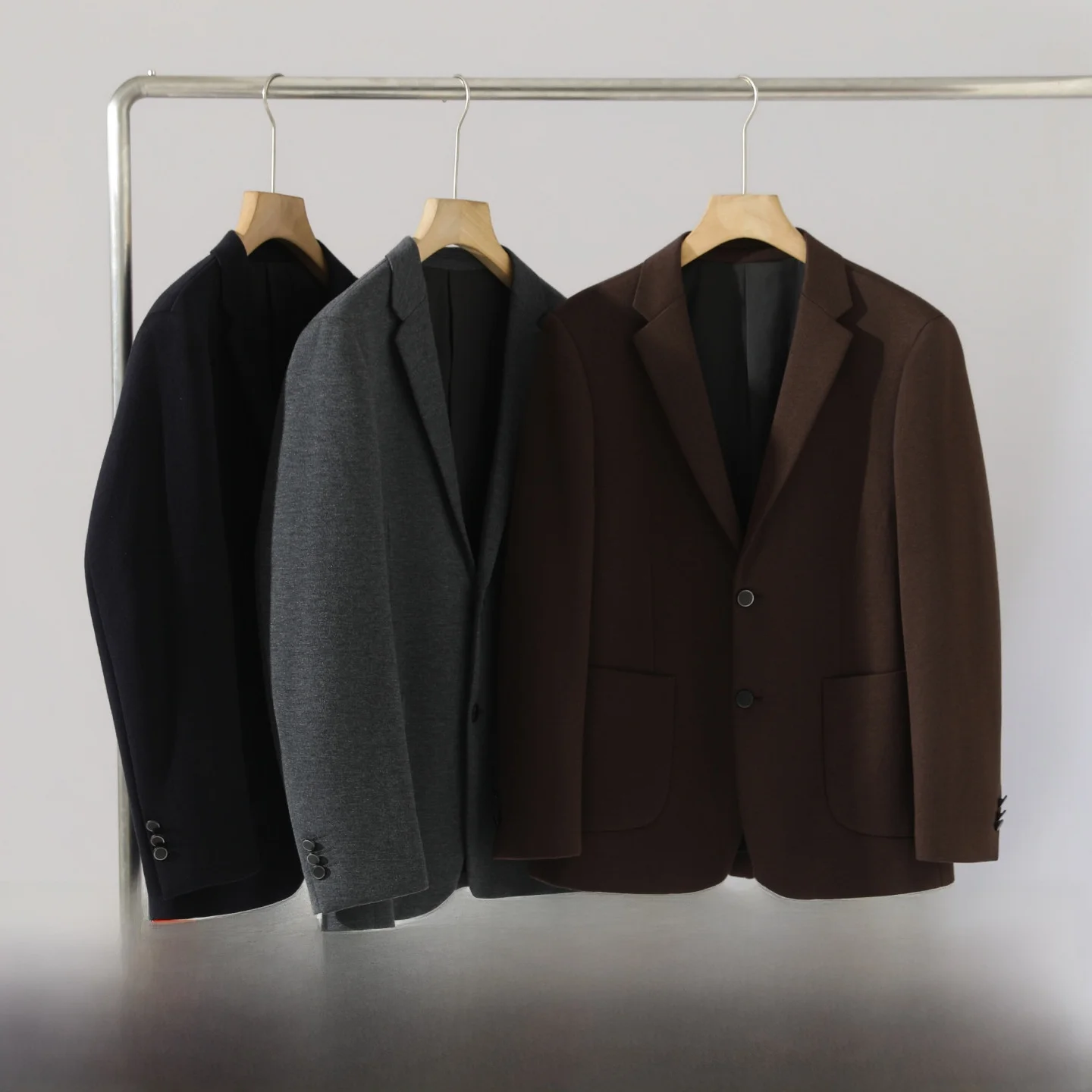 

Italian Sle Men's Pure Color Casual Wool Blend Suit Jaet Autumn Winter Busin Casual Coat Stand Fit Long Sve