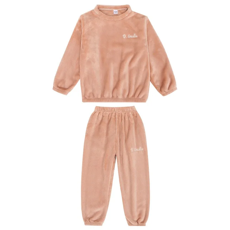 Winter Warm Flannel Pajamas for Teens Girls Clothes Plush Velvet Children's Pajamas Cartoon Sleepwear Pyjamas Kids Night Suit