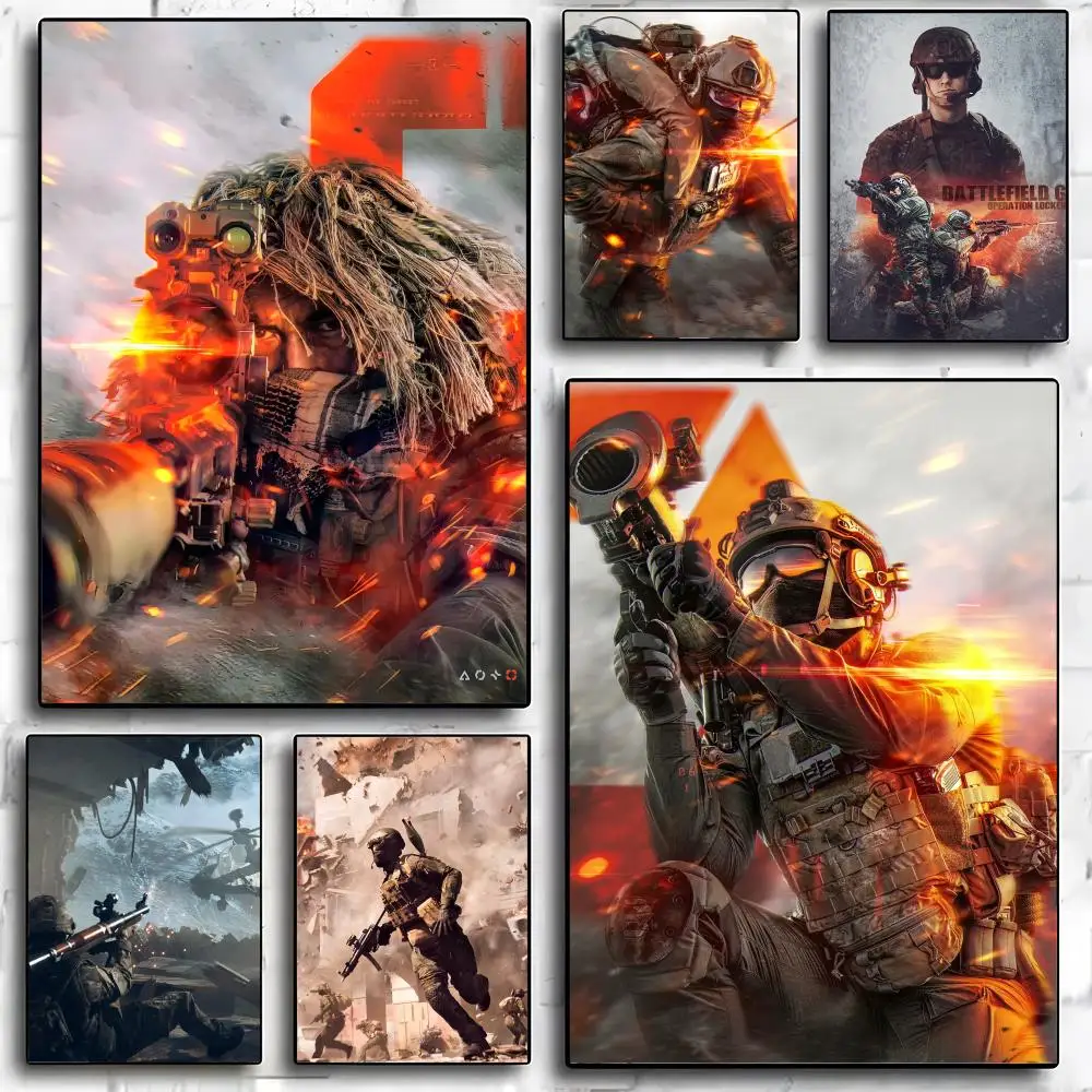 Cool Game B-Battlefield 6 Poster Room Decor Waterproof Sticky For Home Bar Wall Art Decoration