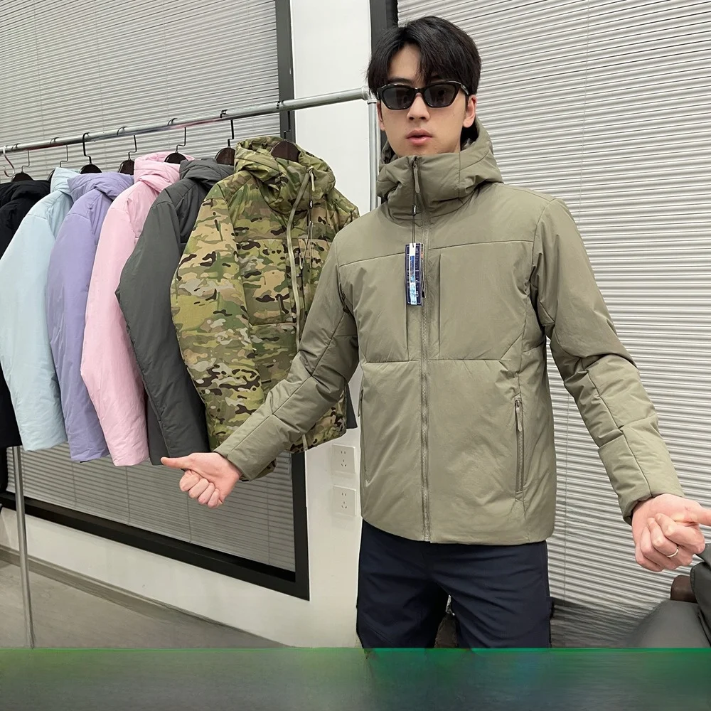 

Outdoor Jun Edition Windproof Waterproof Warm Du down Hooded Jaet for Men Autumn Winter Faion Urban Sle Regular Length