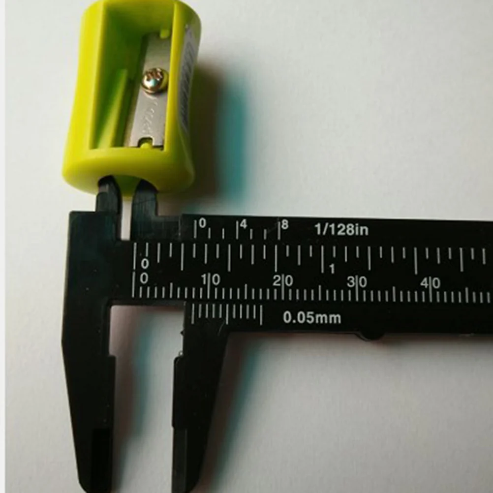 Mini 80mm Vernier Caliper Plastic Sliding Gauge Black Button Jewelry Measure Tool Step Depth Internal External