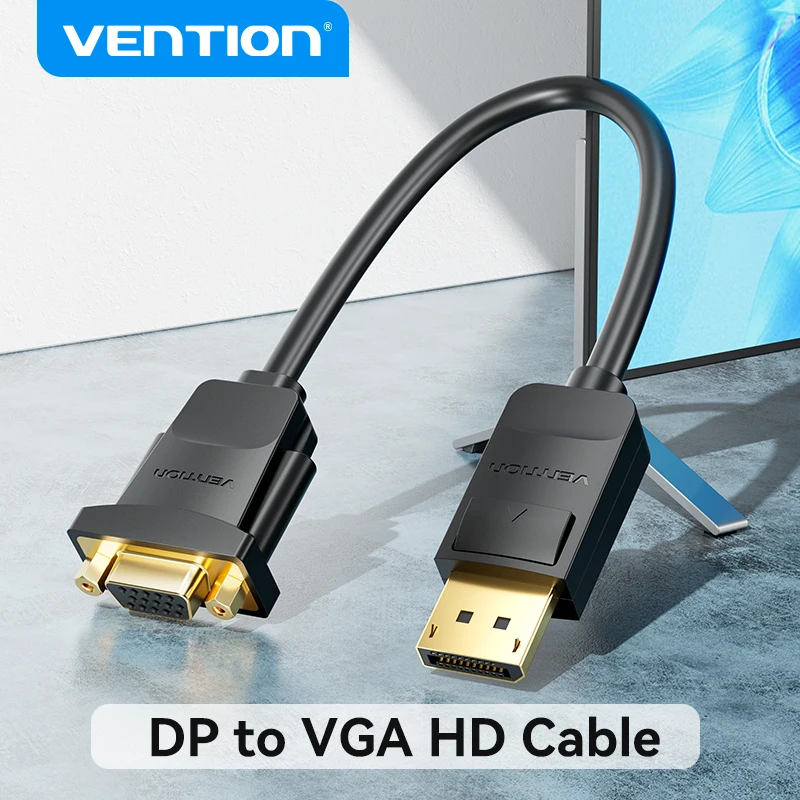 

Vention Displayport to VGA Cable 1080P DP Male to VGA Female For Projector DTV TV HDVD Laptop Display Port to VGA Adapter Cable