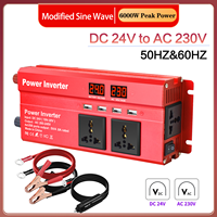 Inverter 6000W 24V 230V Modified Sine Wave Peak Power DC to AC 4 USB Ports Cooling Fan EU UN Socket Converter Car Inverter