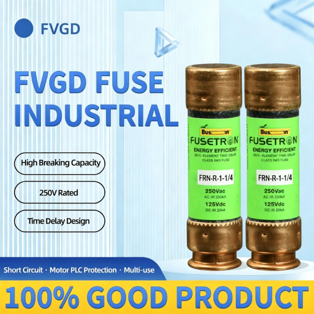 10PCS FRN-R-1-1/4 RK5 Time-Delay Current Limiting Fuse 1.25A 250VAC Dual Element Cartridge Fuse for Circuit Protection