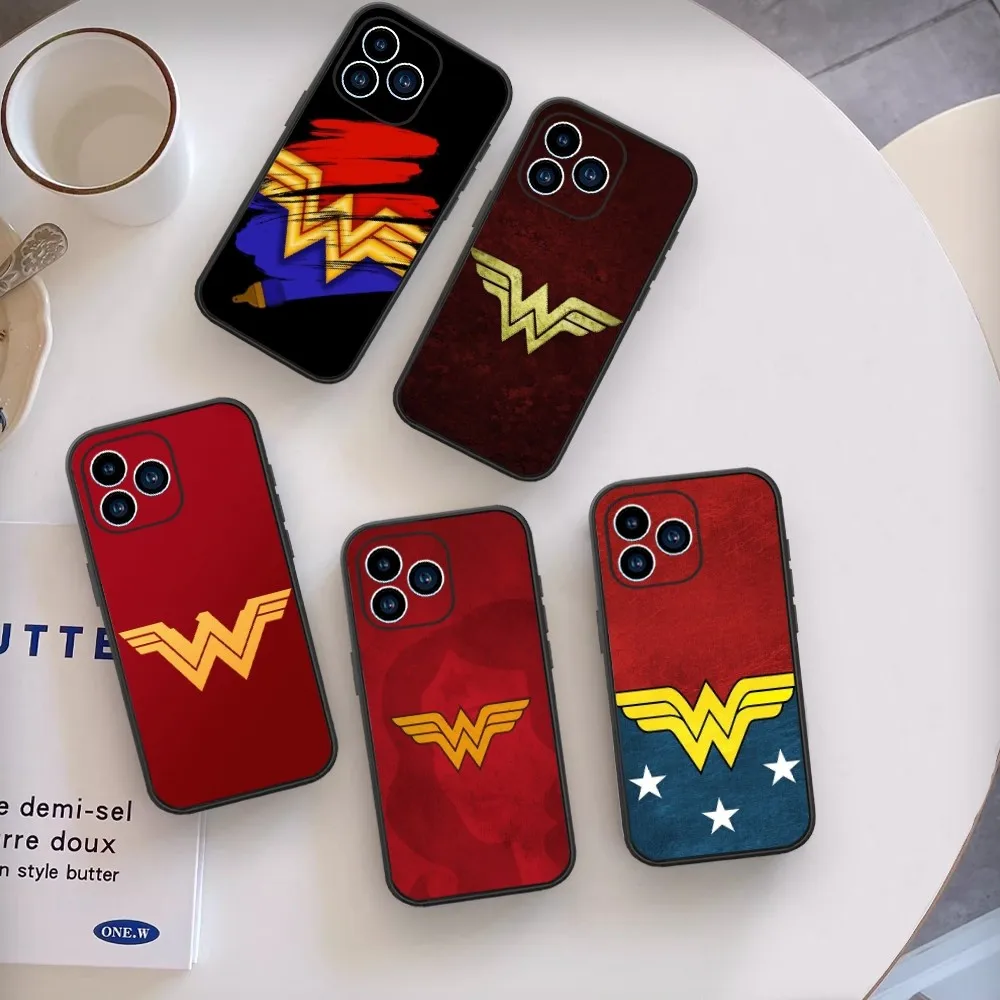 Beast Kingdom Wonder Woman Logo Hero Phone Case For iPhone 13 14 15 11 12 X XS Mini Pro Max Black Cover