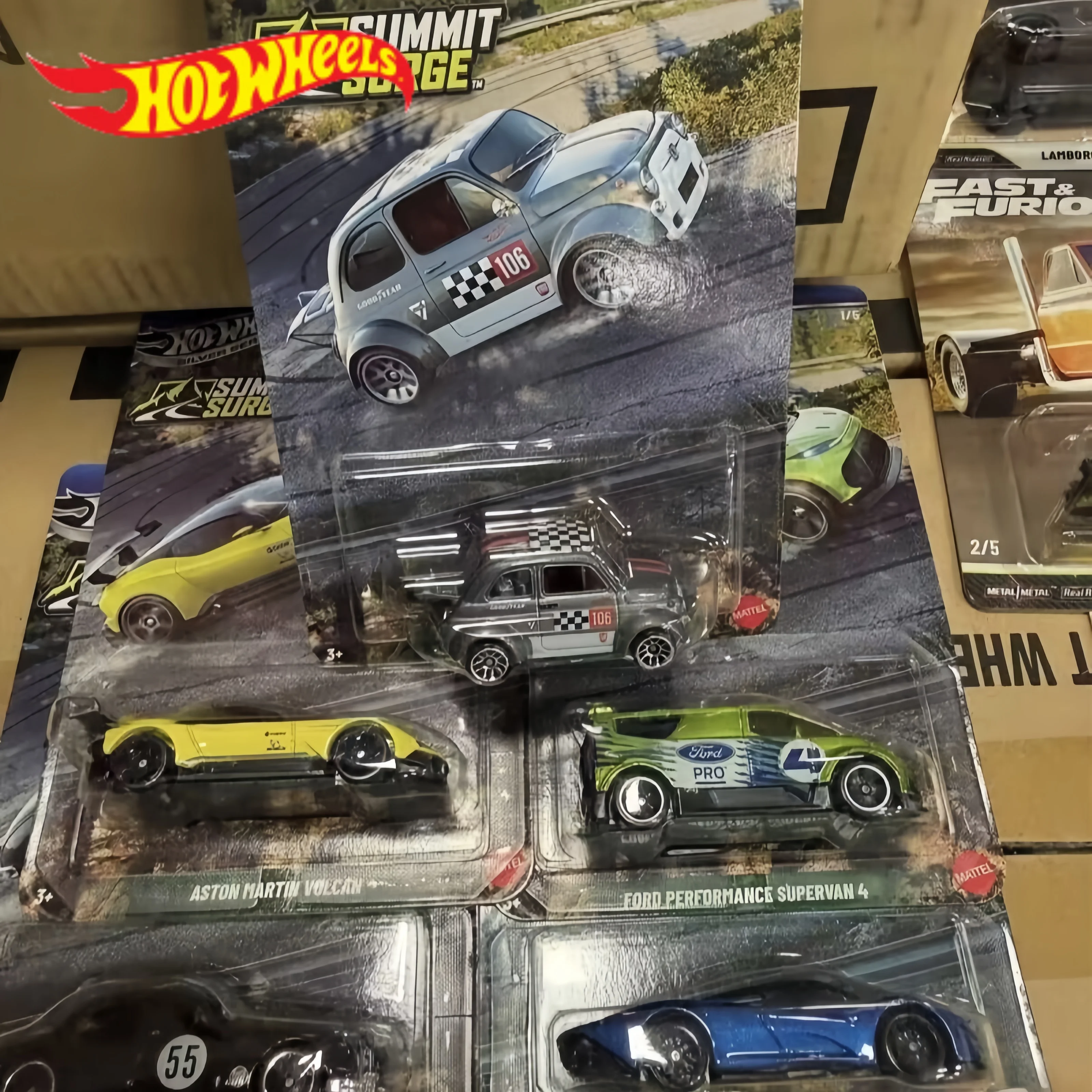 

Silver Series Gdg44 Hot Wheels Summit Surge Ford Supervan 4 Aston Martin Jaguar Mk1 Fiat Mclaren Die-Cast Car Model Collect Toy