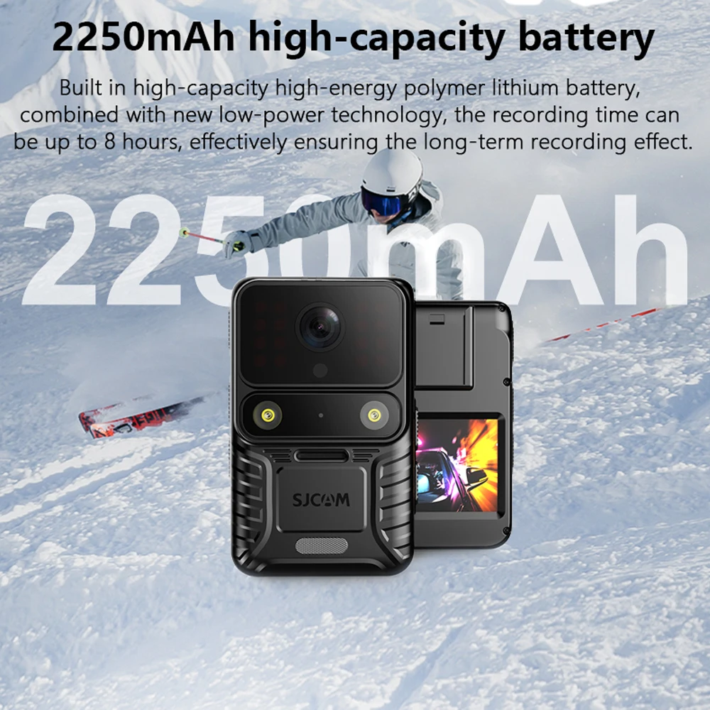 A50 Body Camera 4K 30FPS IP65 Waterproof Night Vision Wearable Body-Worn Camera Action Camera Portable Touch Screen view 6