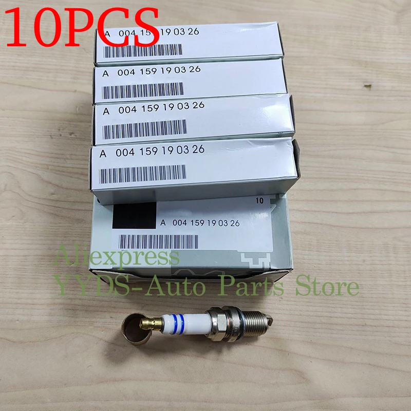 10PCS Idirium Spark Plug For Benz W163 W210 W211 C208 E320 S350 R350 SLK320 ML320 A004159190326