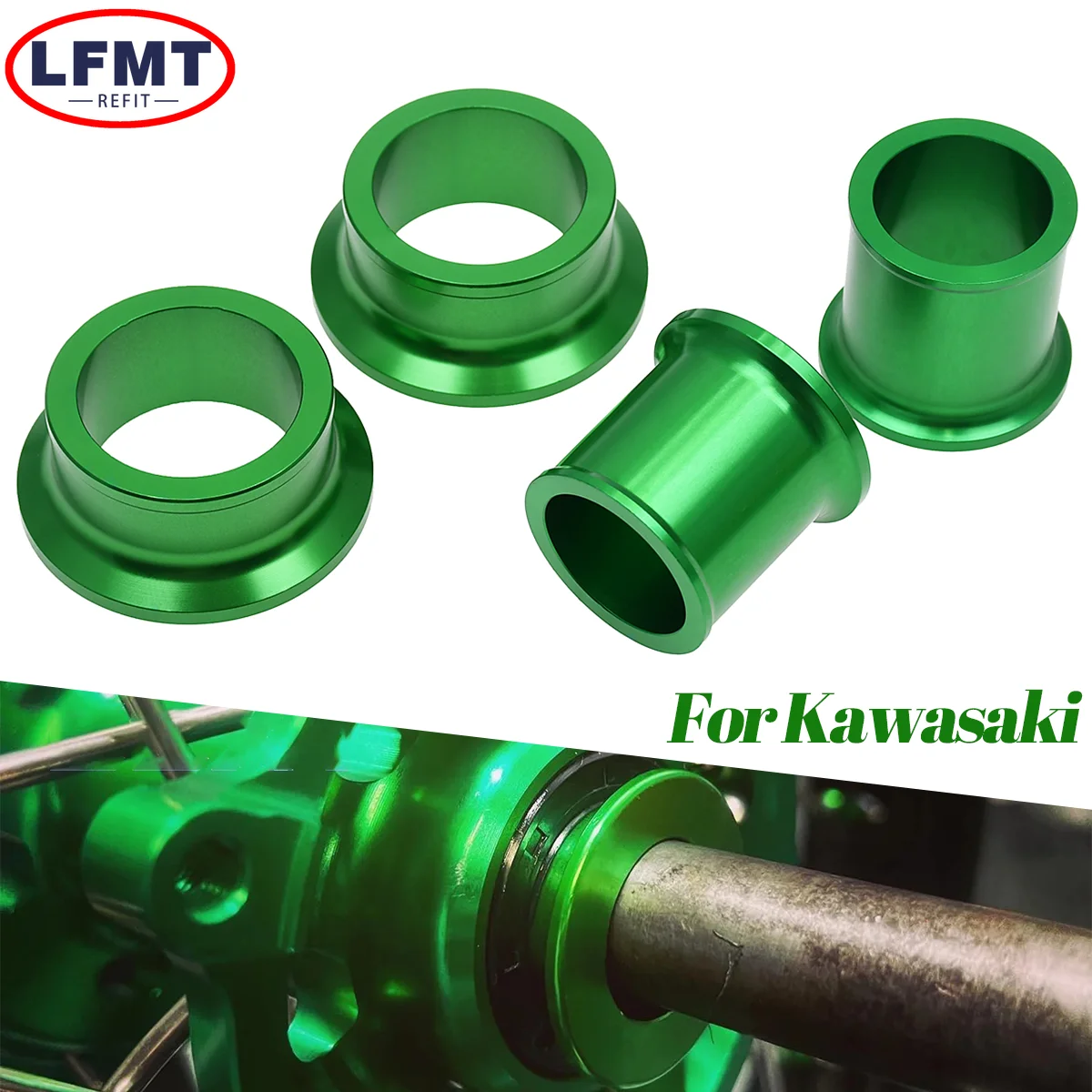 Espaciadores de rueda delantera y trasera de aluminio CNC para Kawasaki KX125 KX250 KX250F KX450F KLX450R KX 125 250 450F accesorios de Motocross