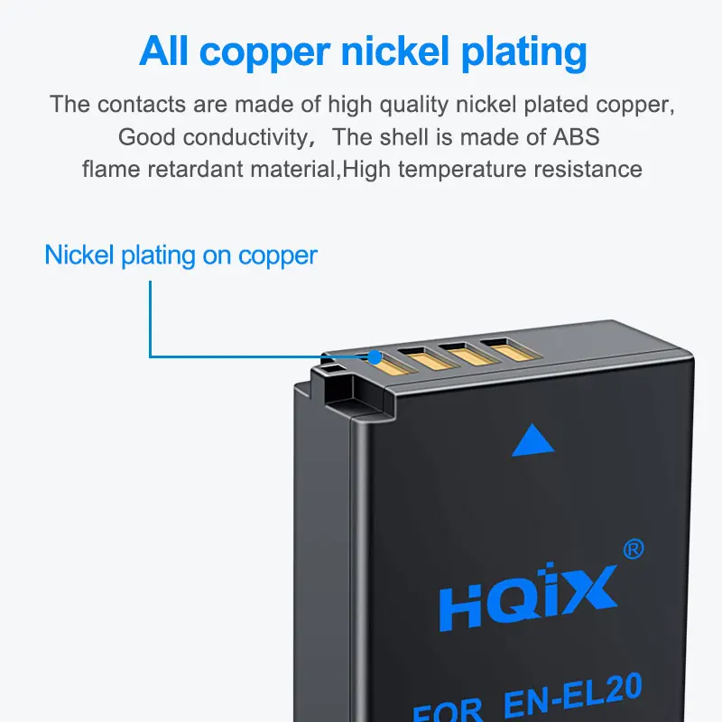 

HQIX for Nikon CoolpixP1000 J1 J2 J3 P950A S1 V3 AW1 Camera EN-EL20 EL20a USB Charger Battery