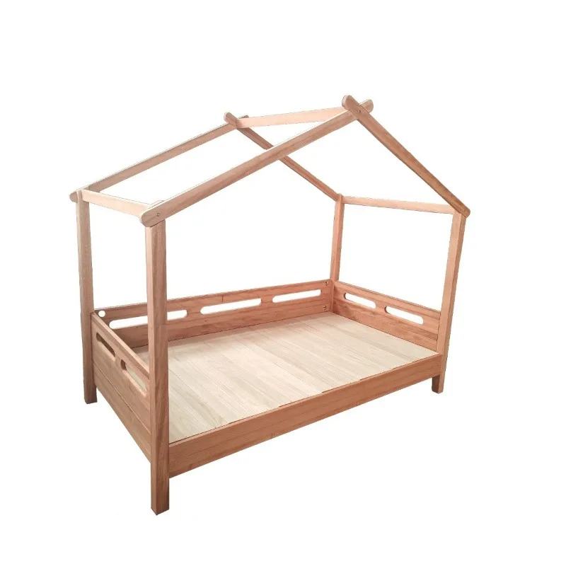 Modern minimalist integrated tree house floor bed, all solid wood floor bed, bedroom bed
