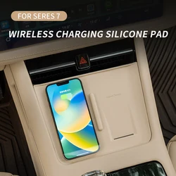 Car Central wireless charging silicone pad For SERES HUAWEI AITO M7 M5 Non-slip mobile phone Mat Modified Interior Accessories