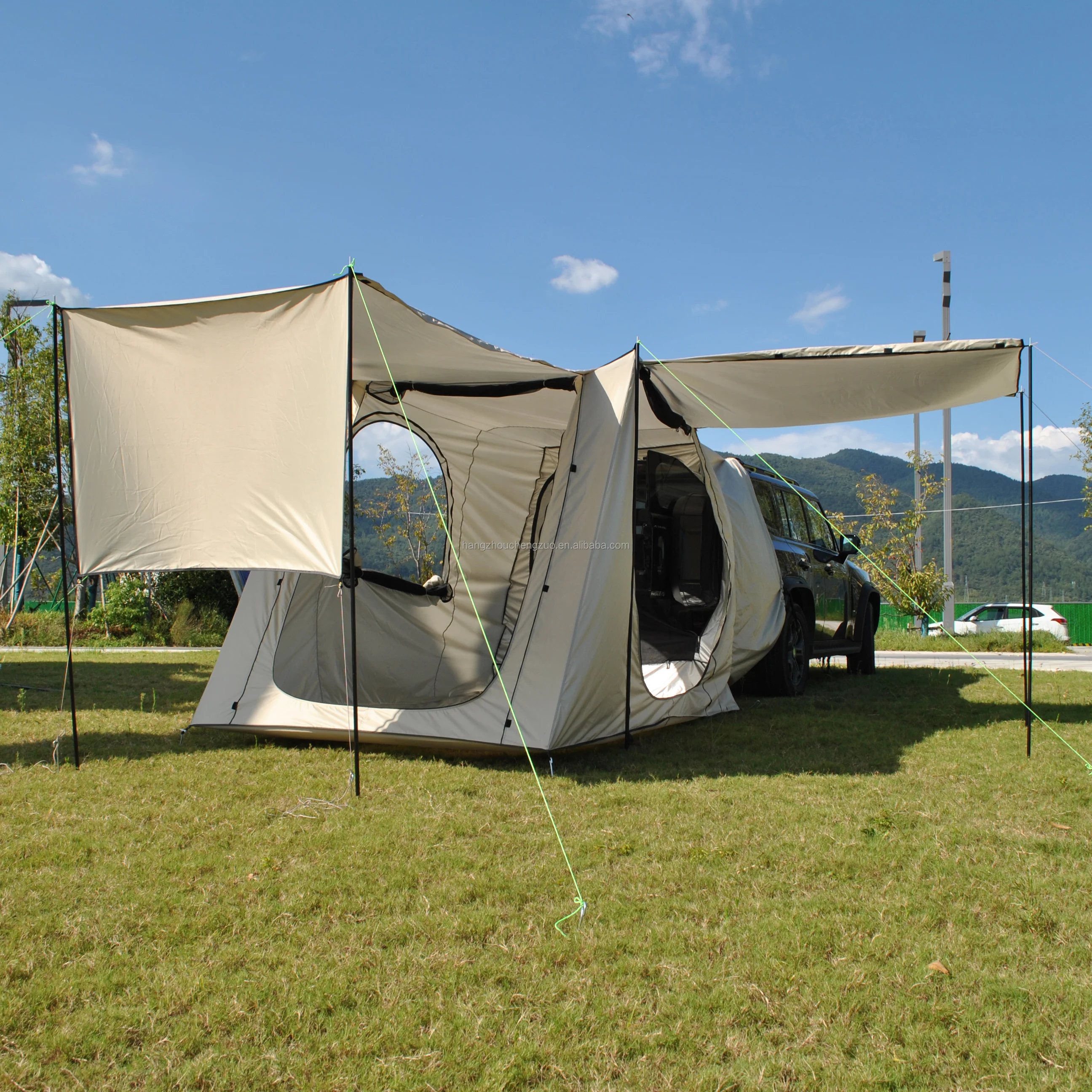 

SUV Tent Attachment for Camping -Up to 6-8 Person Sleeping Capacity, Car Tent Includes Rainfly and Storage Bag,Universal Fit Car
