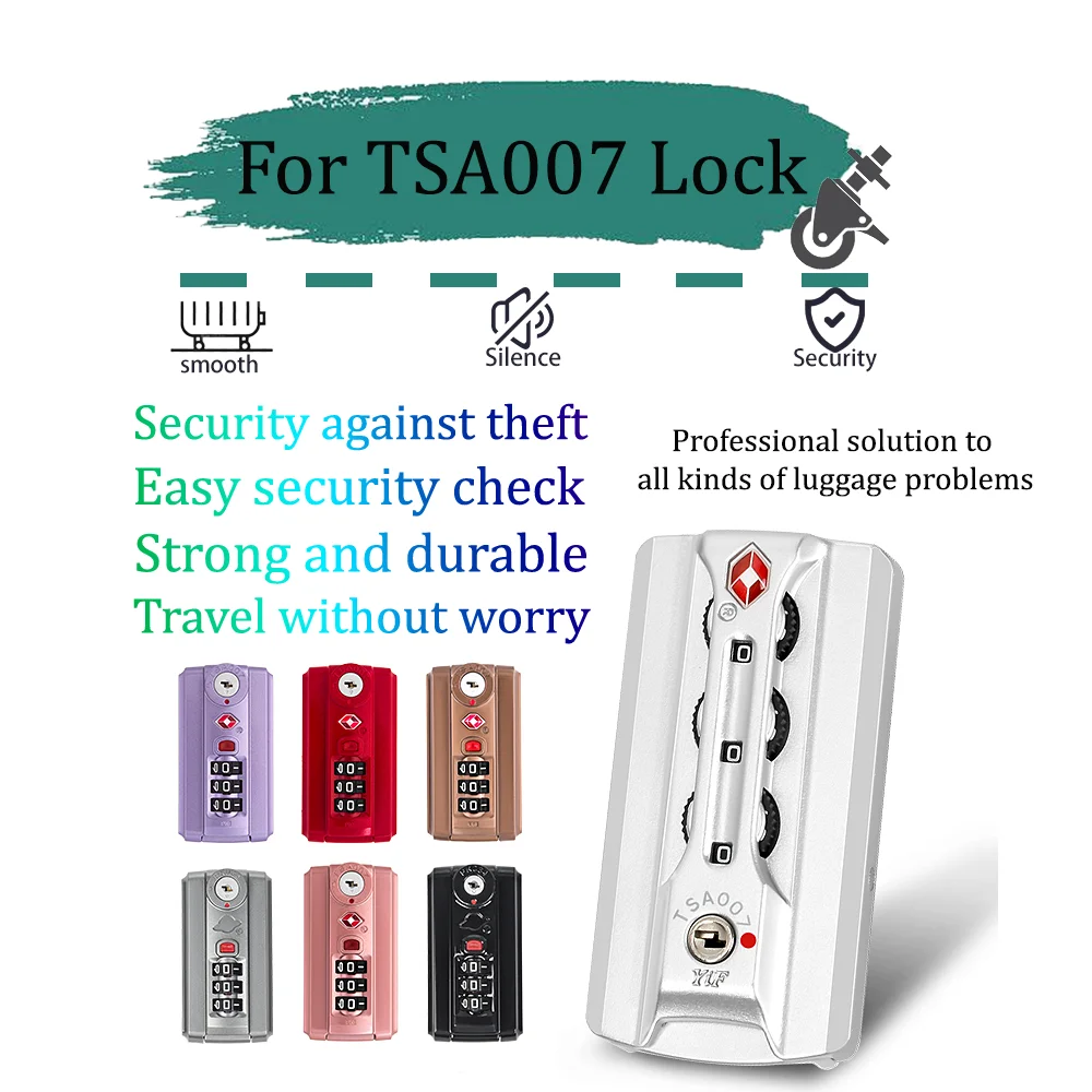 Travel pull rod case TSA007 customs lock aluminum frame case accessories fixed combination lock luggage anti-theft lock lock