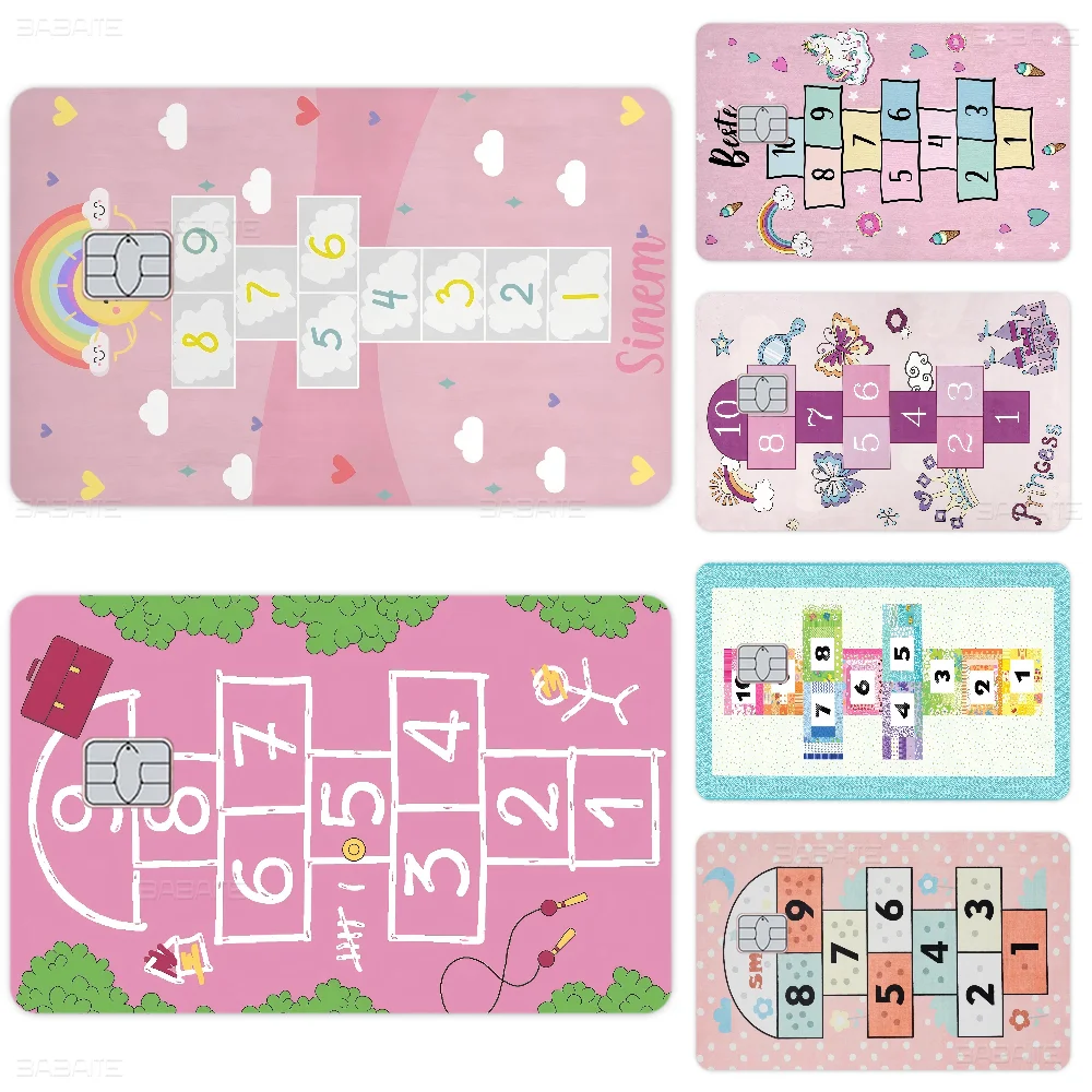 

Hopscotch Cartoon Aesthetic Matte Film Cover Skin Sticker for Credit Card Bank Debit Bus Card