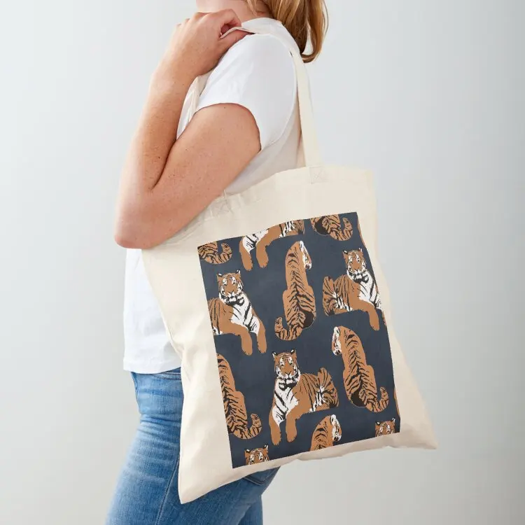 

Navy Tiger Jungle Print Tote Bag Woman shopper bag hand bag canvas bags Women's handbag