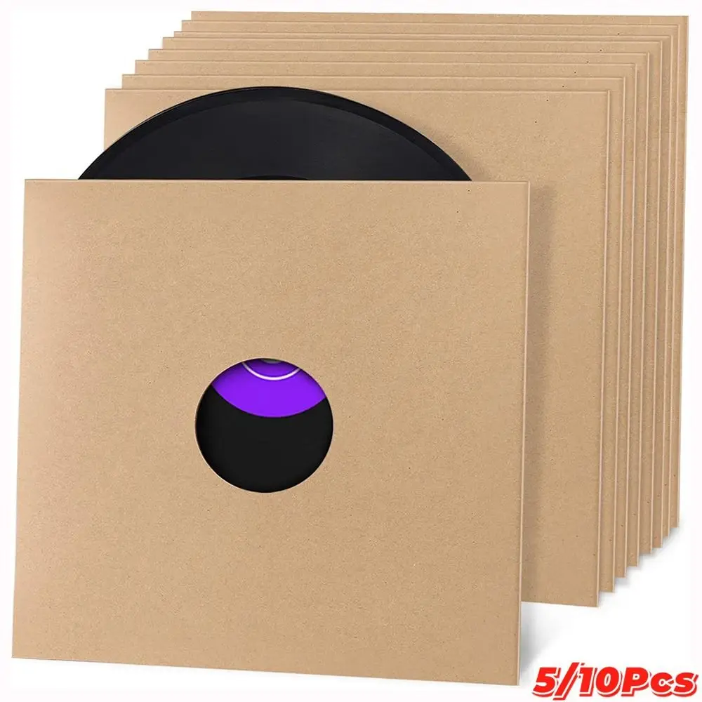 New 7/10/12 Inch Vinyl Record LP Jackets Kraft Paper Brown Cardboard Vinyl Record Covers Records Inner & Outer Sleeves