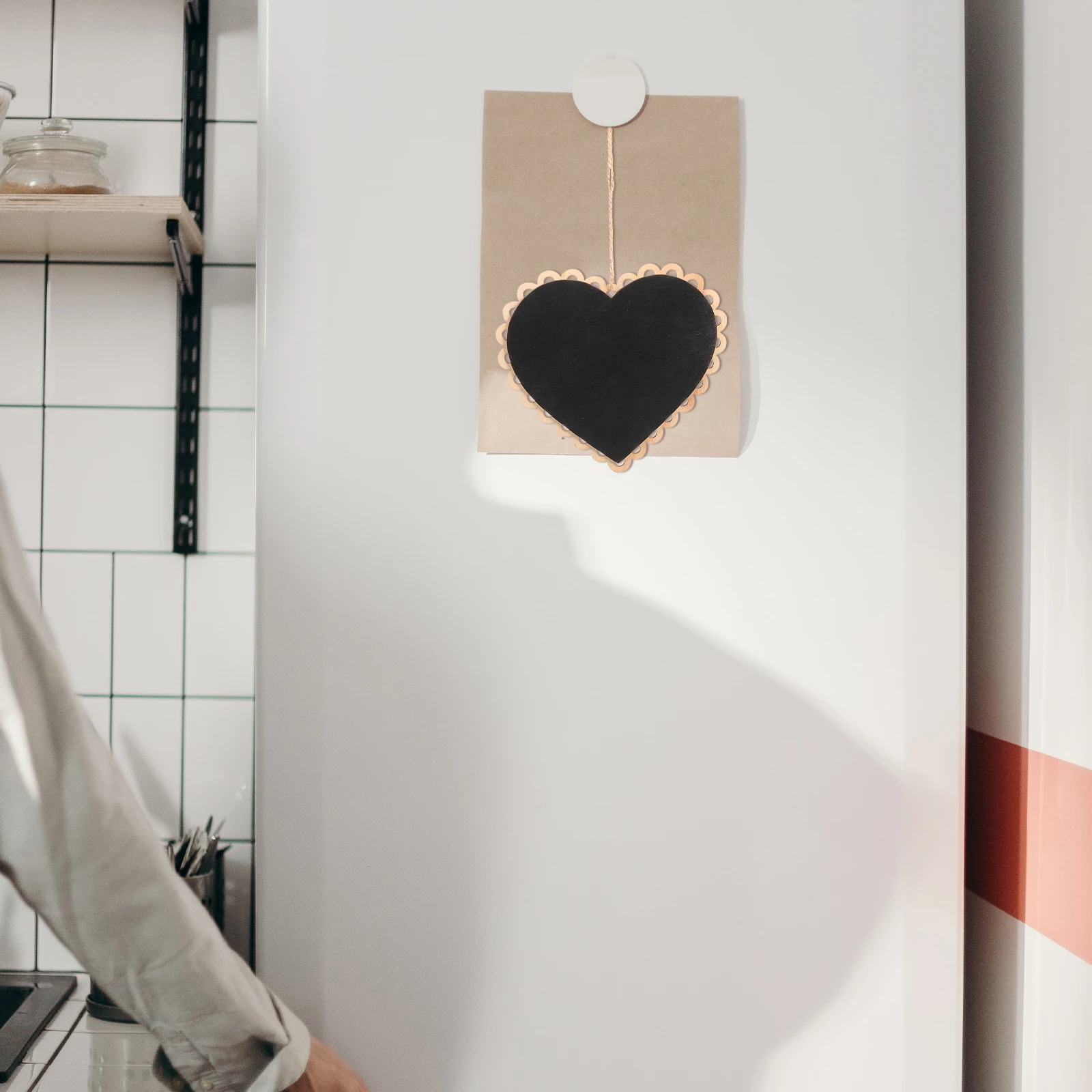 Heart Shaped Hanging Wooden Blackboard Mini Size Table Number Menu Message Board with Rope for Wall Display and Reminders