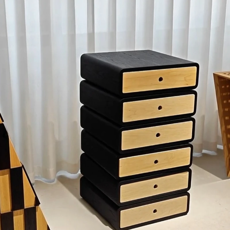 

Ash wood rotatable chest modern light luxury locker solid wood storage cabinet
