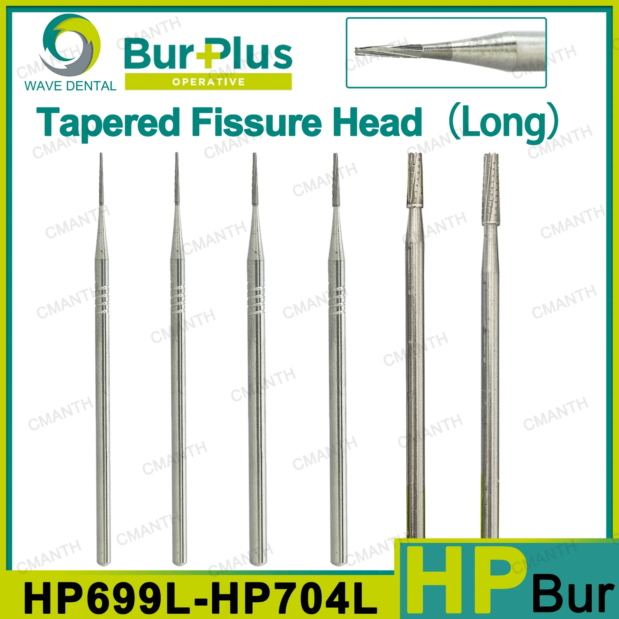 WAVE Dental Carbide Burs Dentistry Drill Tapered Fissure Head Long Low Speed Bur 2.35mm HP699L HP700L HP701L HP702L HP703LHP704L