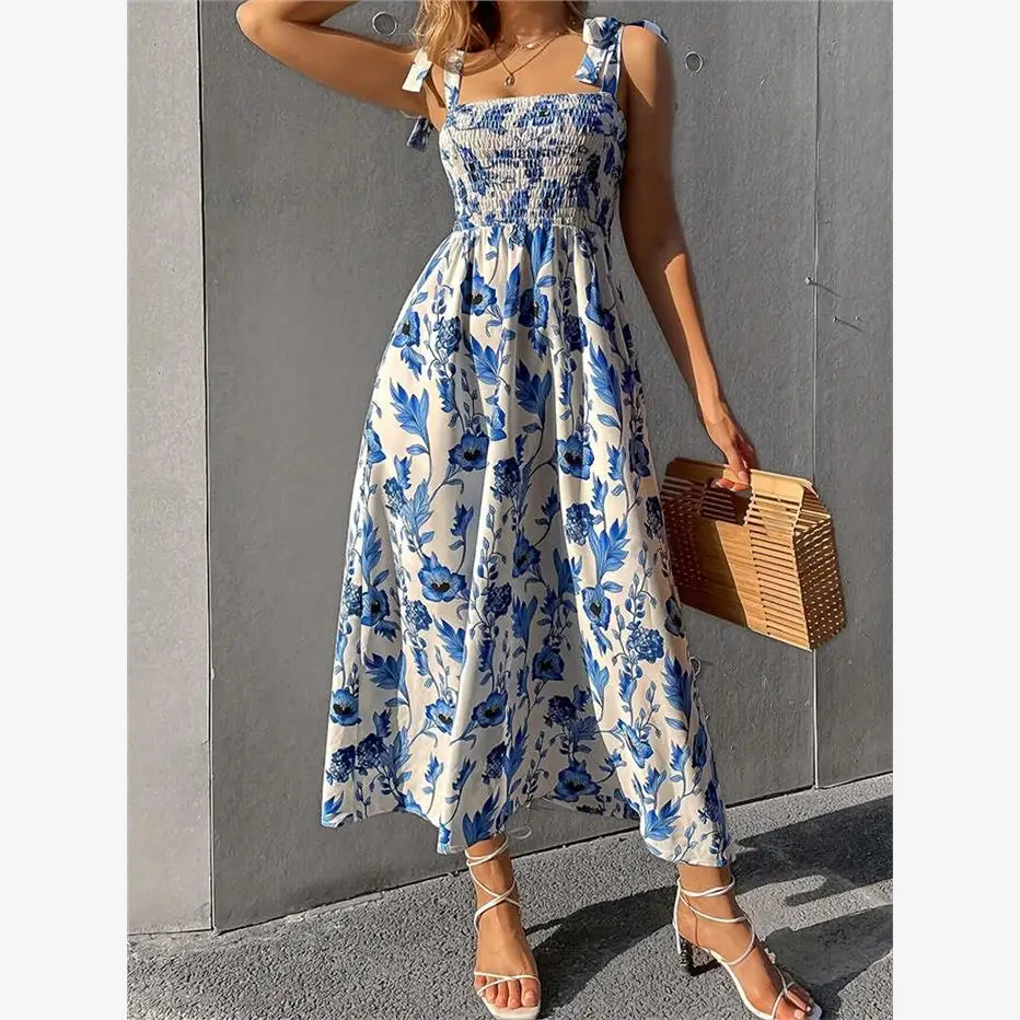 

Лето 2024, повседневная юбка, женская одежда, женская одежда с высокой талией, длинное платье трапециевидной формы с цветочной вышивкой, сексуальный Sle