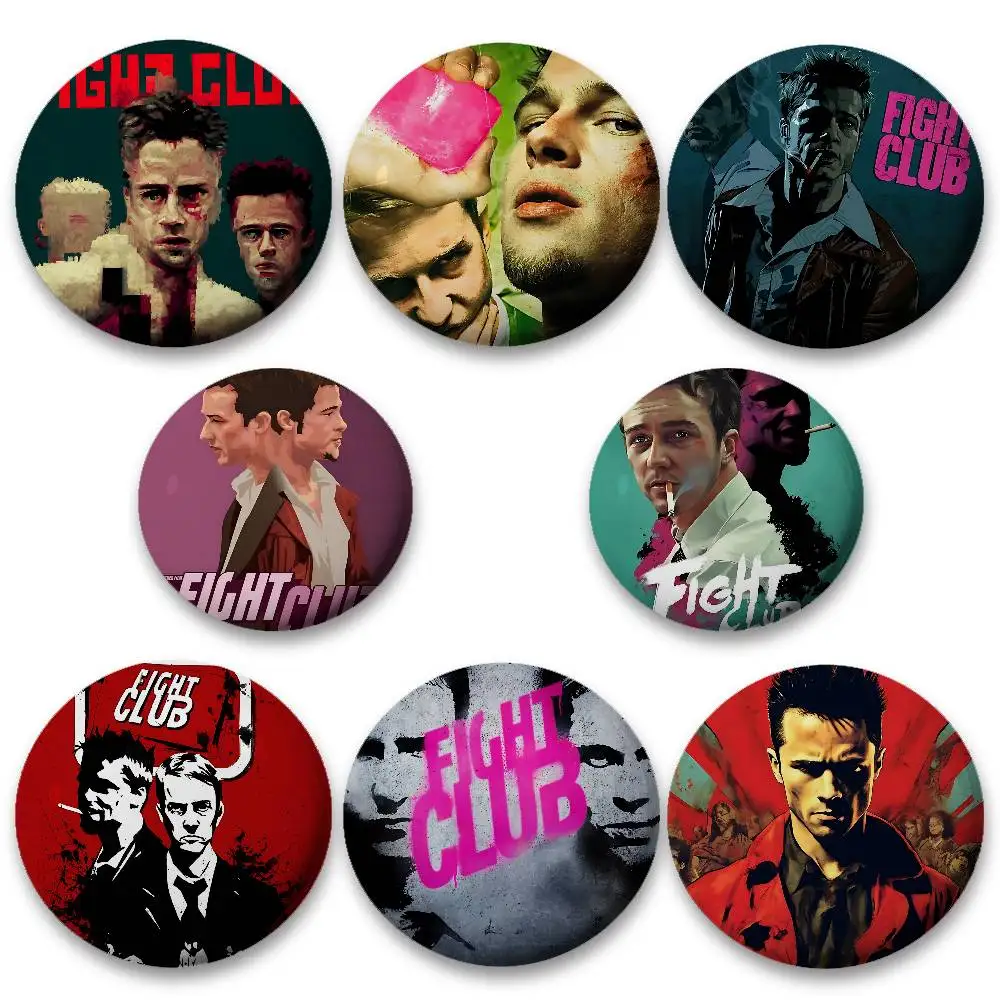 Movie F-Fight Club For Clothes Anime Enamel Pin Cute Things Cartoon Cosplay Badges On Backpack Brooch Art Gifts