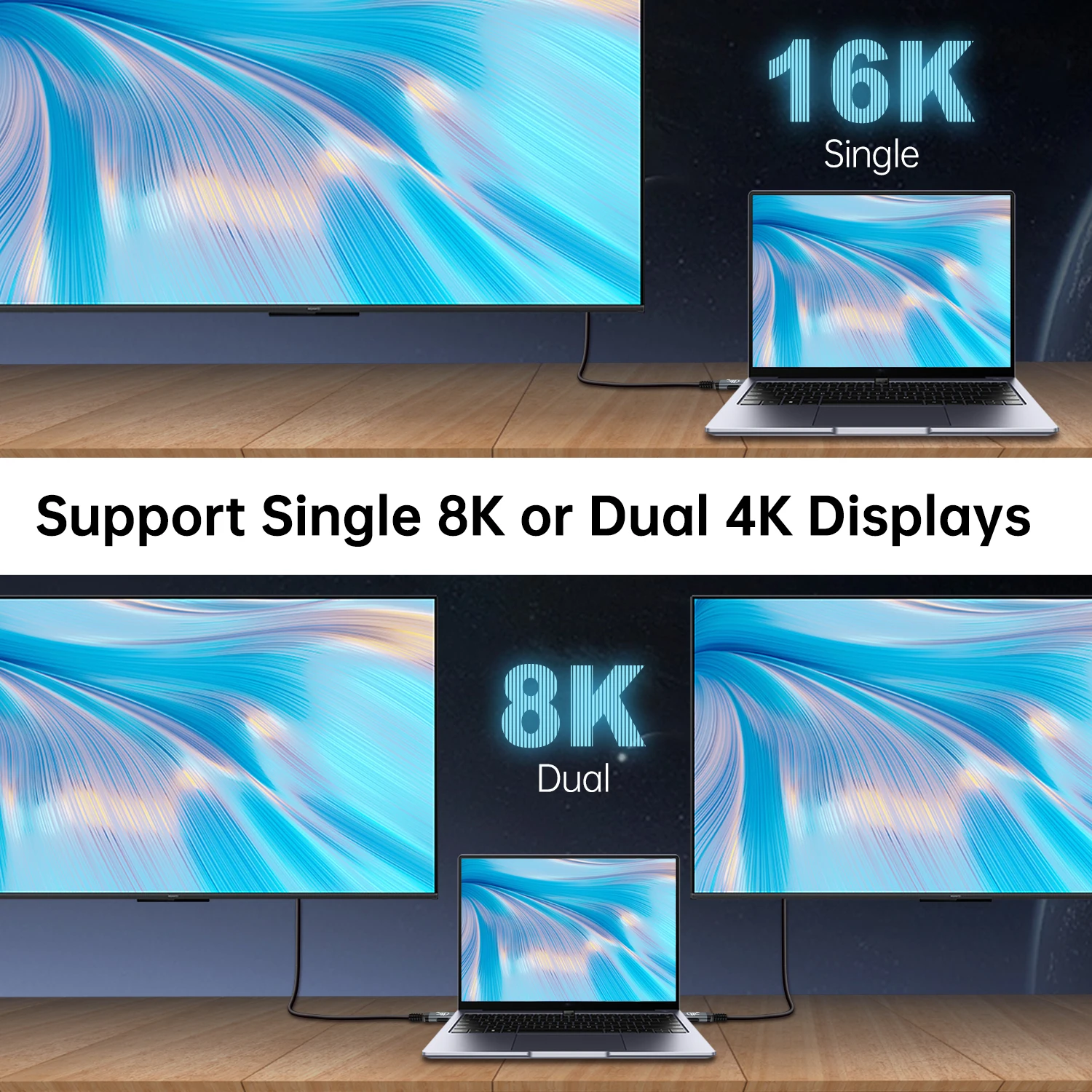 Kabel USB-C 16K USB4 80Gbps PD240W do Thunderbolt 5, pełnozawodny kabel szybkiego ładowania Thunderbolt 4/3 USB C do C do transferu danych — zdjęcie produktu 5