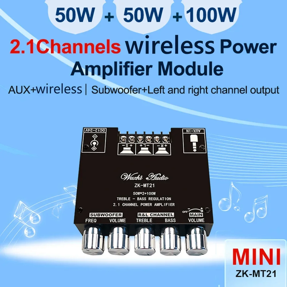 ZK-MT21 Subwoofer Digital Power Amplifier Board 2.1 Channel Stereo Amp Module