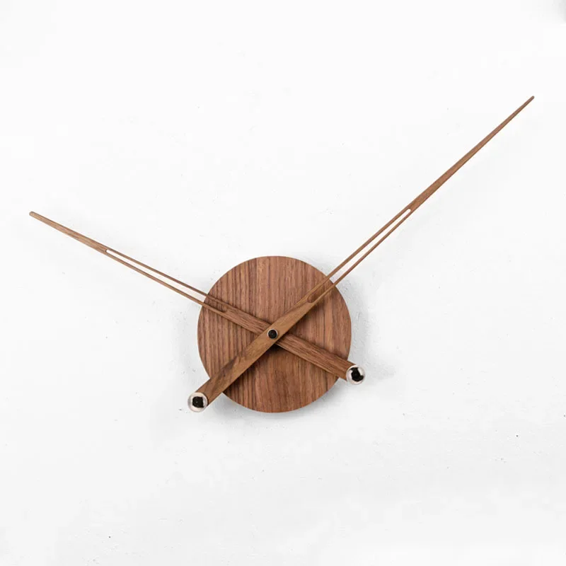 DIY Walnut Large Pointer Spain Large Wall Clock Mechanism with Needles Silent Quartz Movement Solid Wood Pointer Large Torque