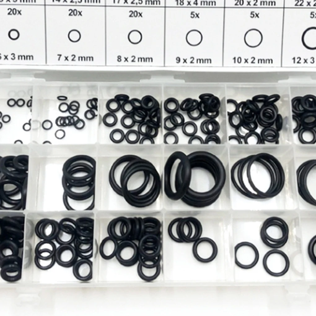 Black Wide Application O-Rings Versatile Sealing Ring Set For Any Project Not Easily Corroded