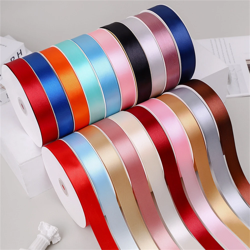 LORIE 100 yards/Roll 10-40mm Satin Wedding Ribbons for Wedding Christmas Birthday Party Banquet Decoration Custom Color