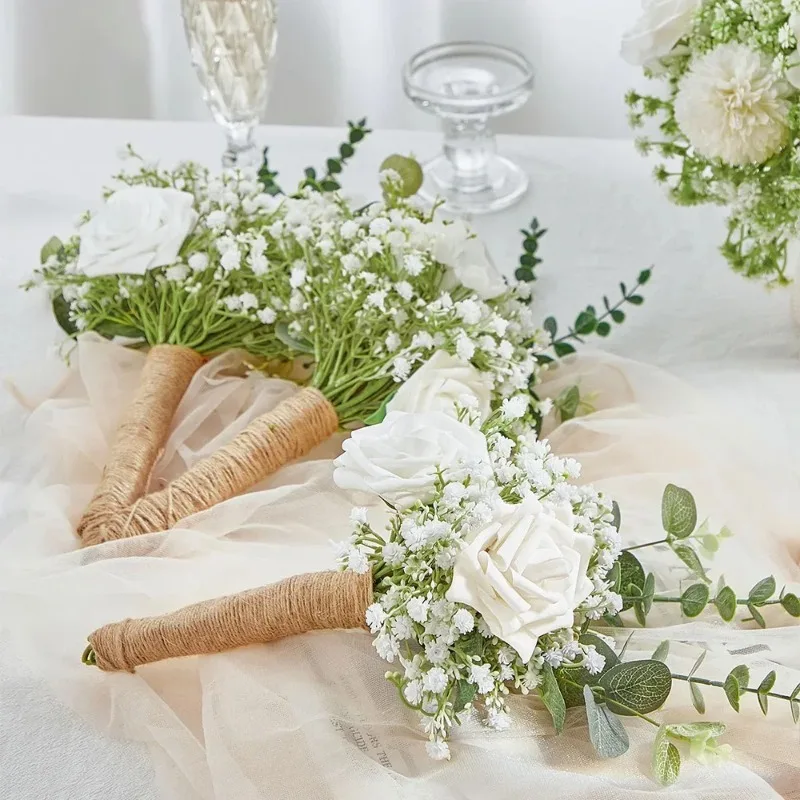 Lebensechte grüne Gypsophila-Kunstblumen für Hochzeitssträuße, Heimdekoration, Vasen, Party-Mittelstücke, DIY-Bastelzubehör