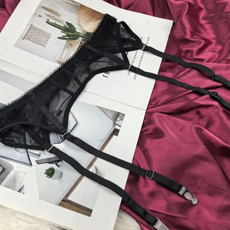Mesh See-Through European and American Foreign Trade Sexy French-Style Non-Slip Garter Belt New High-End Sock Clips