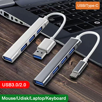 4 Port Multi Splitter Type C HUB 3.0 USB 3.1 Adapter OTG For IOS Xiaomi Lenovo Macbook Pro 13 15 16 Air PC Computer Accessories