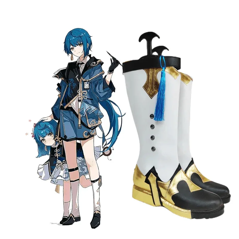 

Genshin Impact Cosplay Shoes Xingqiu Boots Customized Halloween Party Props In Large Sizes For Both Men